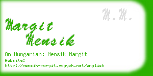 margit mensik business card